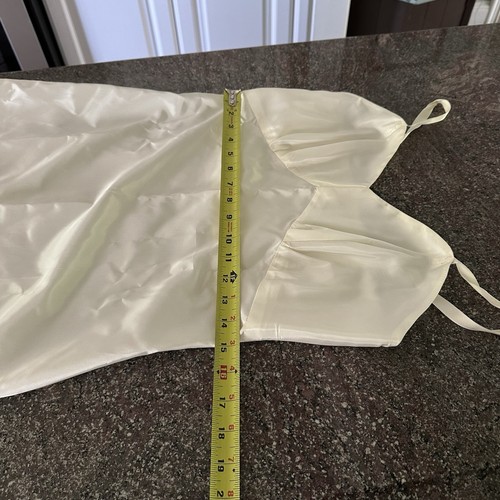 Full Slip Unbranded Vintage Nylon Dress Plus Size S Ivory Satin Anti Cling - Picture 9 of 10