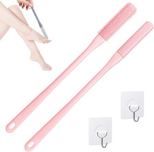 2 Pack Toe Cleaning Brush,Silicone Foot Scrubber for Shower with 15.7" Long