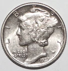 1937 Mercury Dime AU (P218)