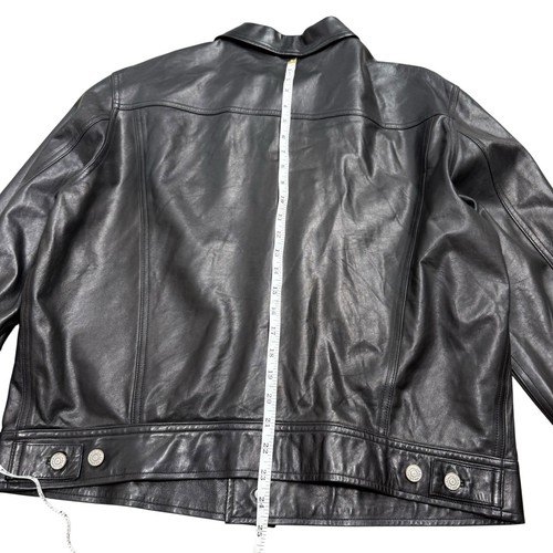 Vintage Polo Ralph Lauren Western Lee Trucker Leather Jacket Lambskin 90s Sz L - Picture 17 of 19
