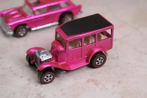 Restored Hot Wheels Redline -Classic '31 Ford Woody - Hot Pink!! Free Shipping!!