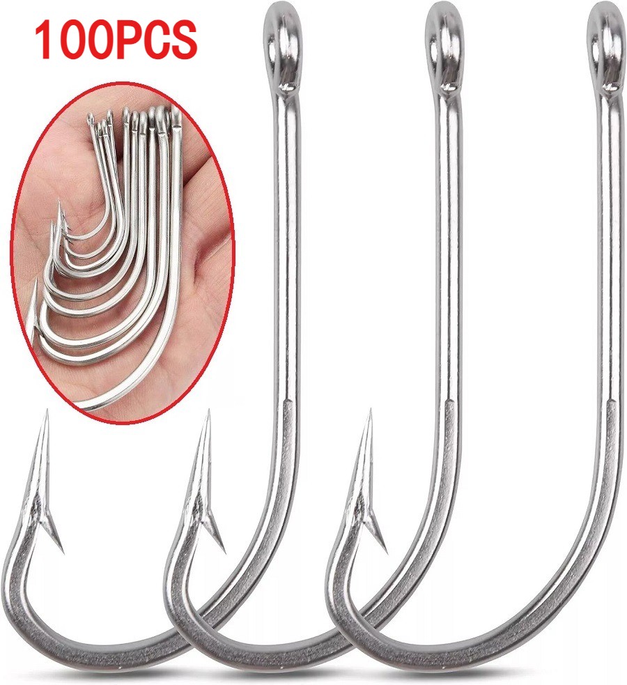 Saltwater Fishing Hooks O'Shaughnessy Stainless Steel Long Shank Forged Fishhook