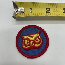 Vintage Boy Scout Owl Patrol Patch Badge Red Yellow 2” BSA