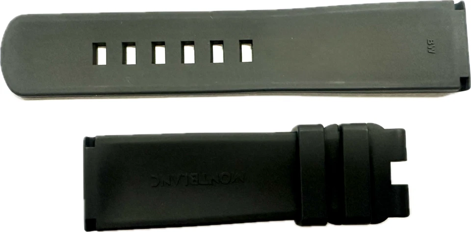 Montblanc 22 mm x 20 mm Correa de reloj de goma negra genuina nueva Foto 2 de 2