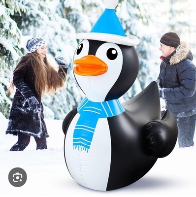 Hungdao 1 Piece 4' Giant Christmas Penguin Rubber Duck Inflatable