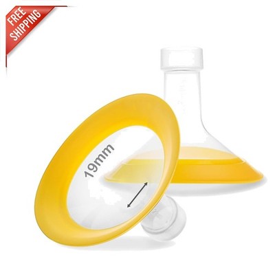 Pressure-Free 19mm Breast Pump Flanges with 360º Rotation for Ultimate Comfort