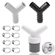 3Pcs Set 2 Way Y Splitter Washing Machine Waste Splitter  Drain Hose Connecto...