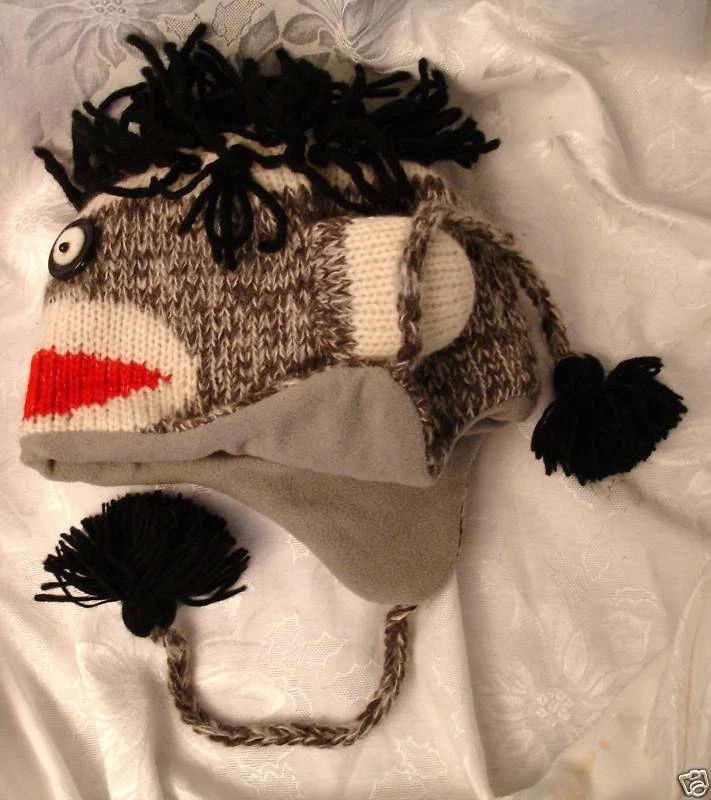 deLux TAG Punk Rock Calcetín Mono SOMBRERO Disfraz Animal ADULTO Gorra FORRADA Gris Negro  Foto 3 de 4
