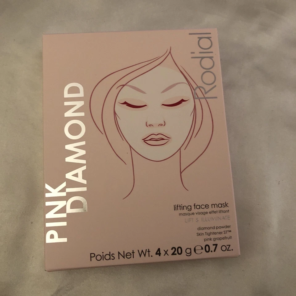 Rodial Pink Diamond Lifting Face Mask 4 Masks Lift & Illuminate Sealed NIB - Image 4 of 4