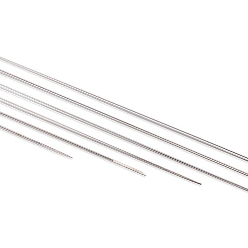10 Pcs Stainless Steel Big Eye Beading Needles Stainless Steel Color 125x0.3mm - Picture 4 of 9