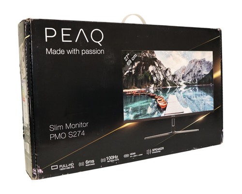 PEAQ Moniteur Slim Full-HD 27" PMO S274-IFC 6 Ms Temps De Réaction, 100 Hz, Noir