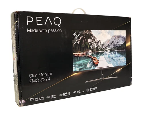 PEAQ Moniteur Slim Full-HD 27" PMO S274-IFC 6 Ms Temps De Réaction, 100 Hz, Noir