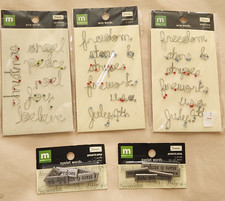 NEW Lot Making Memories Details Wire Eyelet Words AMERICANA CHRISTMAS HOLIDAY -H