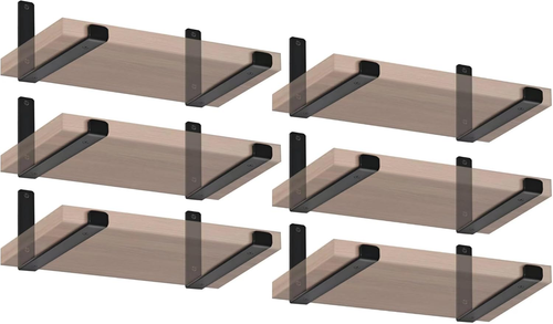 12 Pack - 11.25" L X 6" H X 1.5" W J Lip Shelf Brackets Rustic Farmhouse Iron Wa - Picture 12 of 12