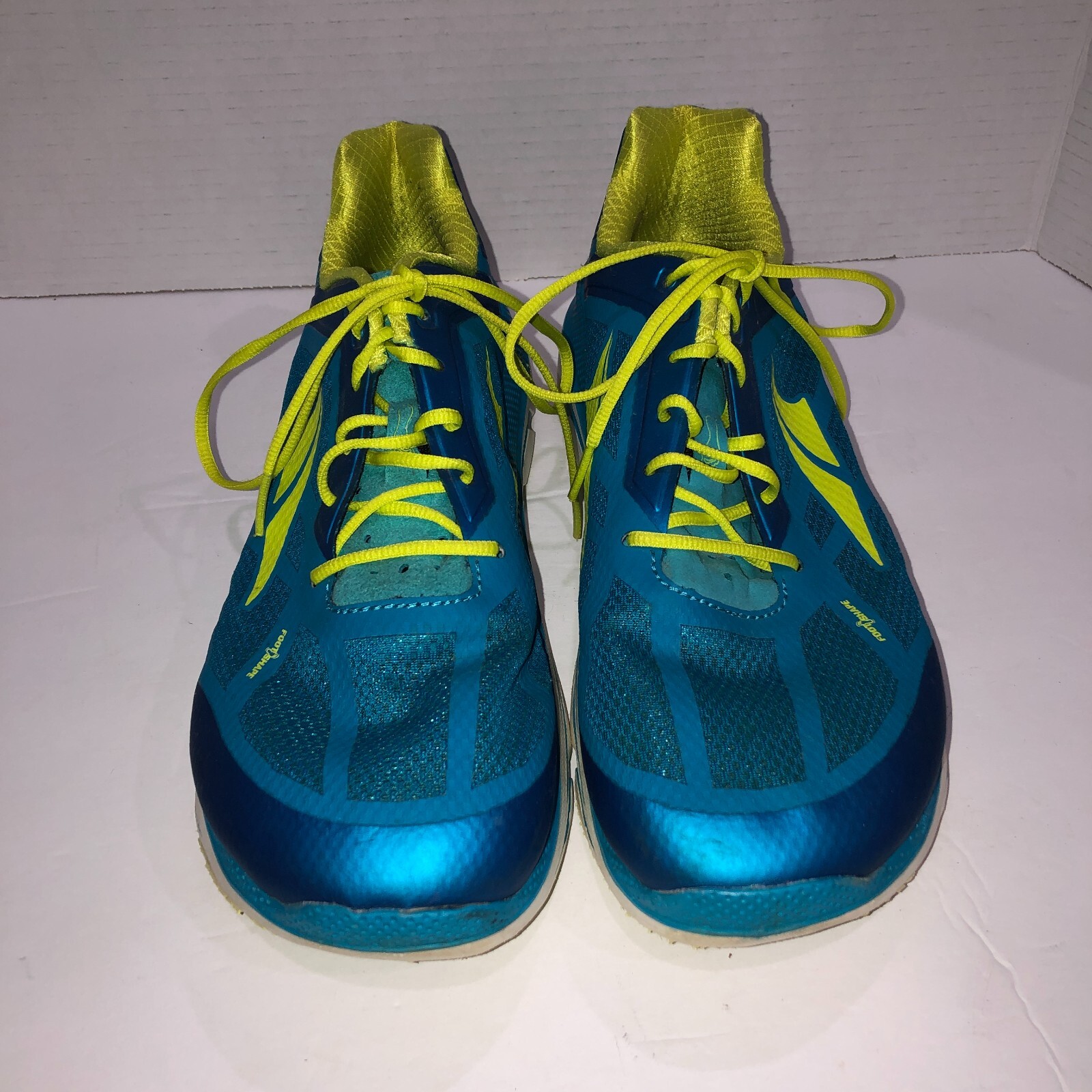 Scarpe da corsa Altra donna taglia 10 blu verde duo forma piede sneakers sportive