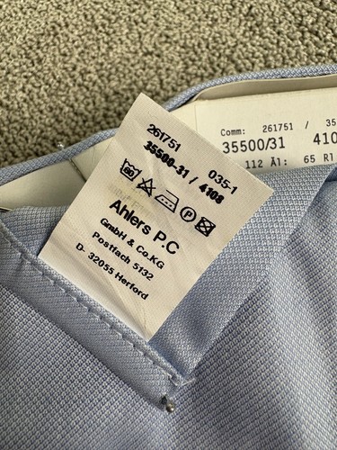 PIERRE CARDIN Herren langarm Hemd bügelfrei Gr. 40 hellblau NEU!! #619 - Imagen 4 de 4