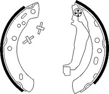 Mintex Rear axle Brake Shoe Set MFR370 with handbrake lever 4406099B26