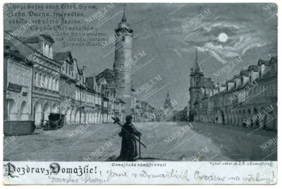 Mondschein AK - Pozdrav Domazlie! Domažlice Taus, gelaufen 1899 Fehlstempel F390