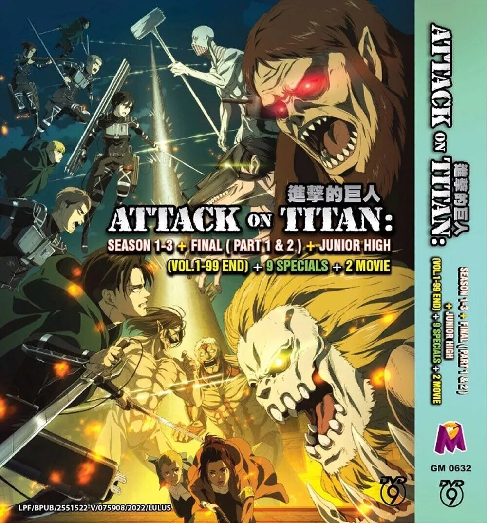 ATTACK ON TITAN Complete Edition Season 1-4 + SP+ 2 Movies English