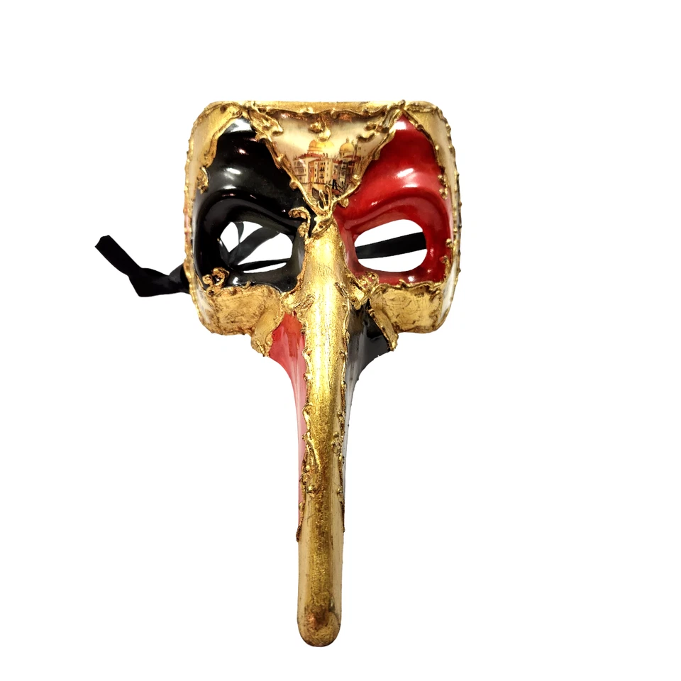 NWT Venetian Paper Mache Long Nose Masquerade Face Mask Mardi Gras - Image 3 of 4