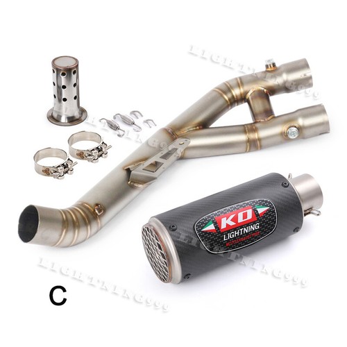 For Yamaha YZF R1 2015-2023 MT-10 2015-2021 Exhaust System Mid Pipe Muffler 60mm - Picture 4 of 13