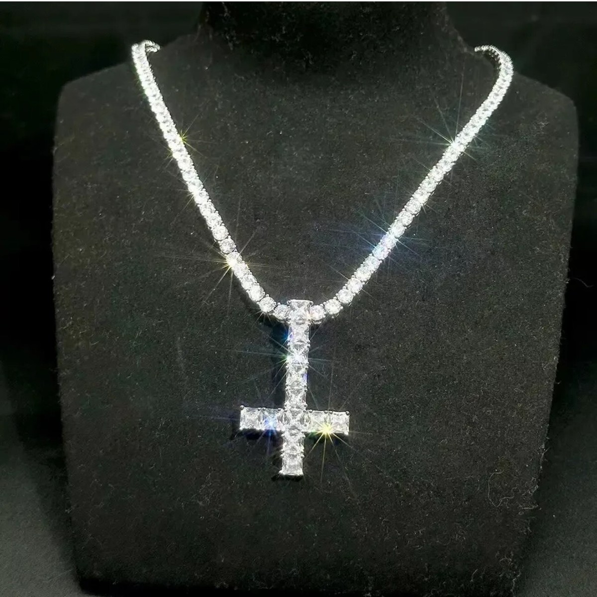 Upside Down Cross Necklace Opium Hip Hop Chain Inverted Cross Hip Hop
