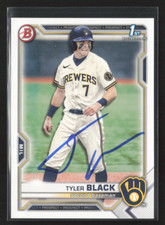 TYLER BLACK Signed Autograph  2021 Bowman Draft  #BD-200 Milwaukee Brewers
