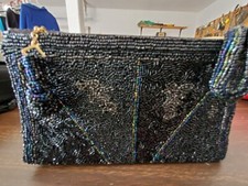 Black Beaded Handbag, Antique/Vintage, Beautiful,