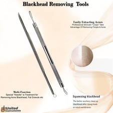Skin Facial Acne Pimple Blemish Spot Remover Blackhead Comedone Extractors 2Pcs