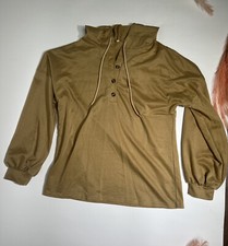 Khaki Oversized Button Pullover Hoodie Size Small