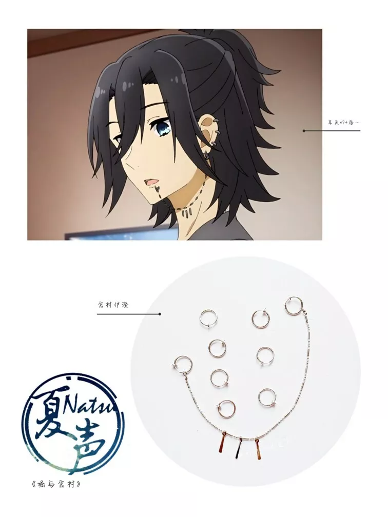 Anime Horimiya Miyamura Izumi Cosplay Earrings Ear Clips