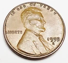 1955 S Lincoln Wheat Cent / Penny *BU / MS BR - MINT STATE BROWN*  FREE SHIPPING