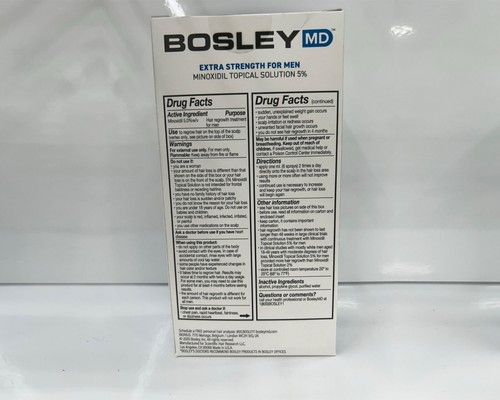 Bosley Men's Hair Re-growth Assistance LIQUID Spray Bottle 2x 60g 2-month Supply - Picture 2 of 2