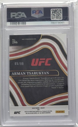 2022 Panini Select UFC Arman Tsarukyan Red Disco Prizm /99 #286 PSA 10 - Picture 2 of 2