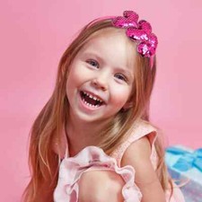 Girls Headband Heart Printed Bow Shape