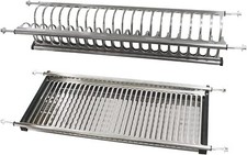 SCOLAPIATTI COLAPIATTI ACCIAIO INOX AD INCASSO 56 76 86 CM CON RACCOGLI GOCCE