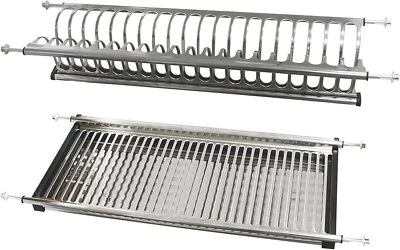 SCOLAPIATTI COLAPIATTI ACCIAIO INOX AD INCASSO 56 76 86 CM CON RACCOGLI GOCCE