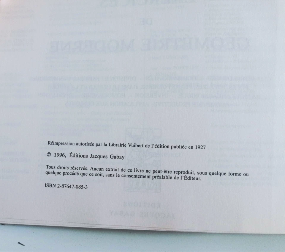 Exercices de géométrie moderne Georges Papelier Edición en Francés - Imagen 3 de 4