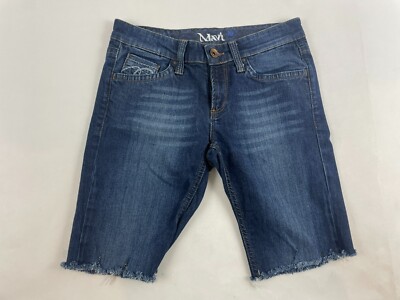 Mavi Zoe Shorts Women's Size 29/32 Bermuda Denim Frayed Hem Cut Off Bleach Fade
