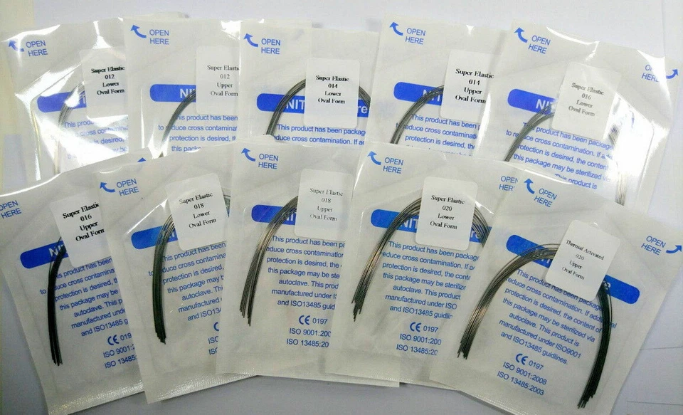 100 peças fio de arco ortodôntico dental super elástico Niti forma natural retangular - Imagem 2 de 4