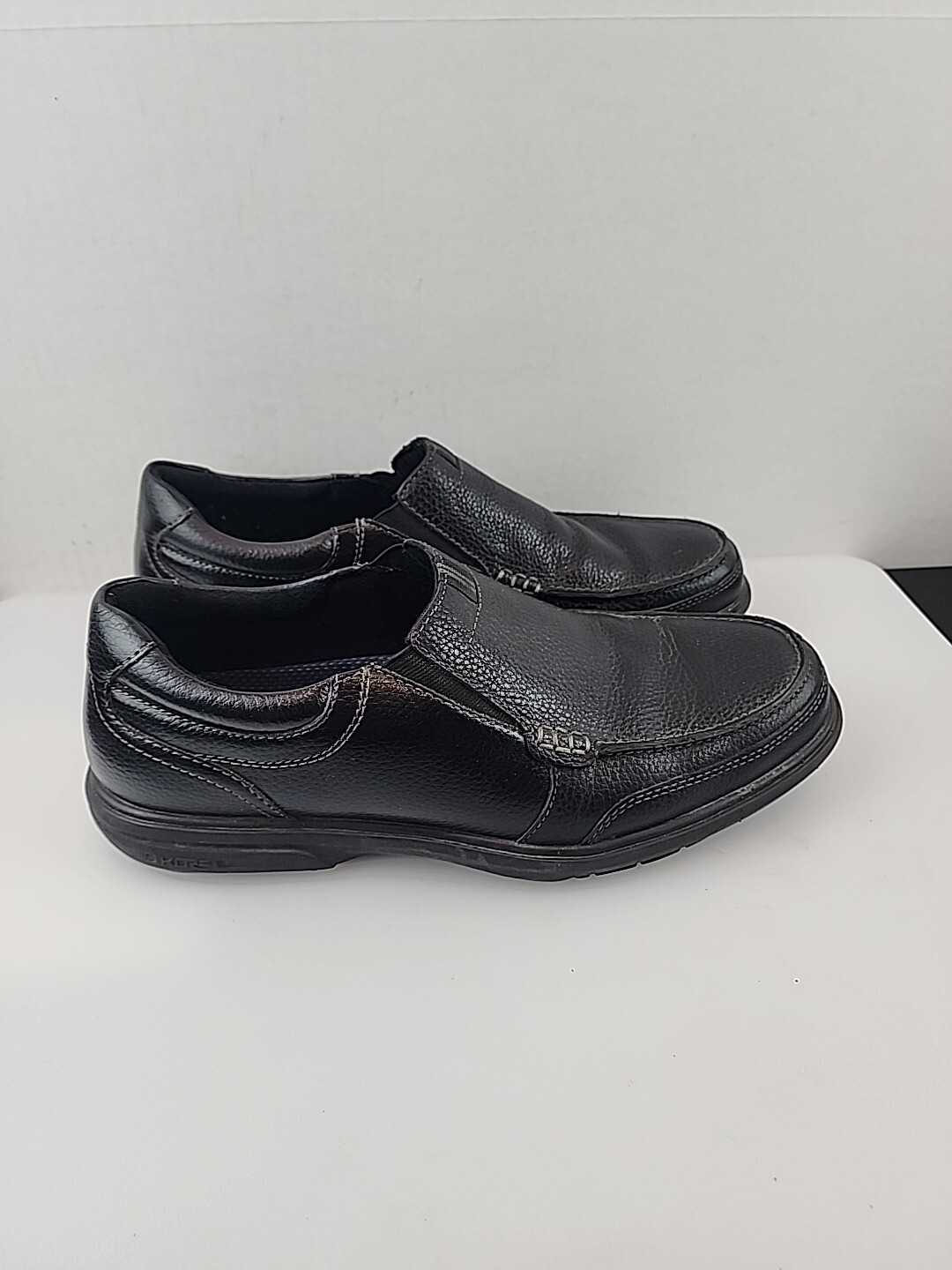 SAOLA Nunn Bush Mens Slip On Loafers Leather 9.5M Black comfort gel