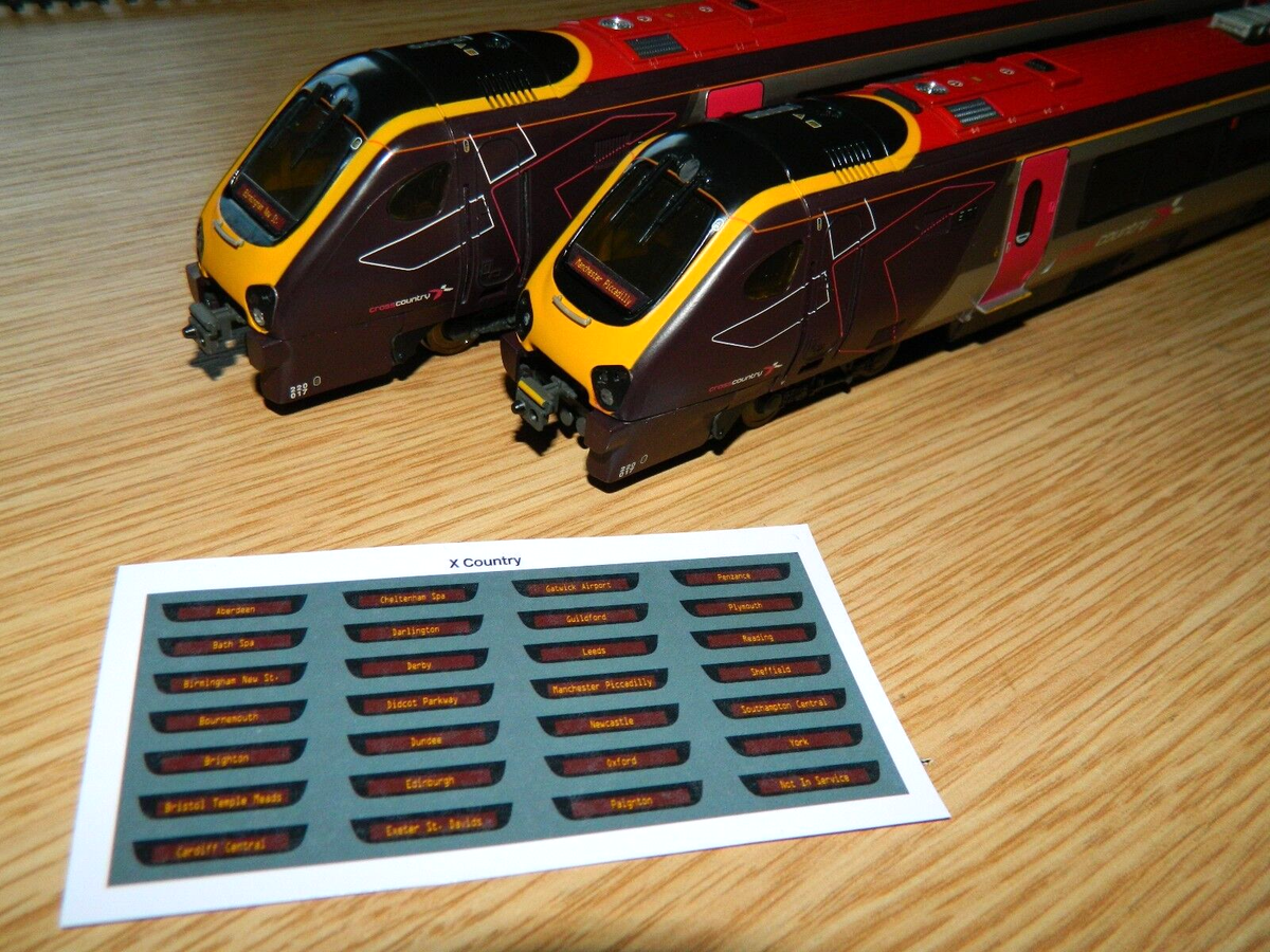 Destination Display Decals Class 220 221 Voyager DMU Cross Country