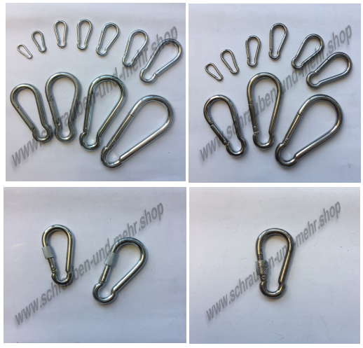 10 Stück Karabinerhaken DIN 5299-C - Verzinkt 14x180mm