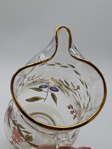 Vtg Amelia Crystal Clear Industries Hand Painted Romania Crystal 64 oz Pitcher - Picture 7 of 23