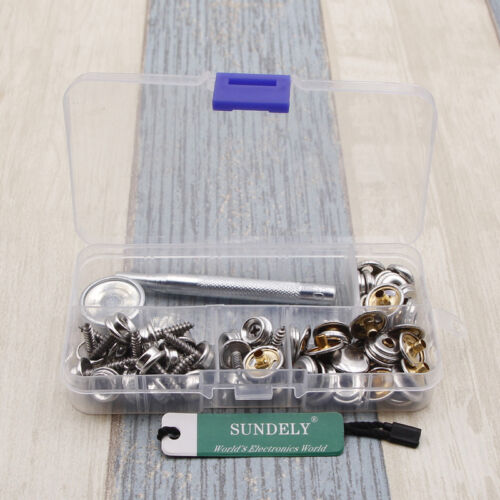 UK 62 X Boat Cover/Canopy Fittings Snap Fastener Stainless Canvas To Screw Kit - Picture 2 of 7