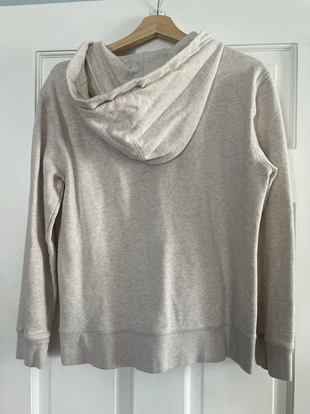 OFF WHITE Felpa con cappuccio Aeropostale crema bordata taglia S tasca frontale