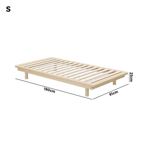 Oikiture Bed Frame Single Size Wooden Bed Base Timber Platform - Picture 4 of 7