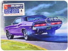 SKILL 2 MODEL KIT 1970 DODGE CHALLENGER R/T "USPS" TIN BOX 1/25 BY AMT AMT1401
