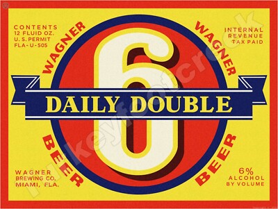 Daily Double 6 Beer Label 18'' x 24'' Metal Sign