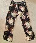 BeBop Soft Floral Summer Pants Elastic Waist Women Size M — photo 1